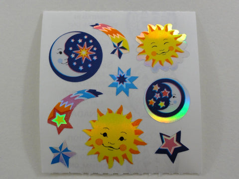 Sandylion Sun, Moon and Stars Shiny Sticker Sheet / Module - Vintage & Collectible