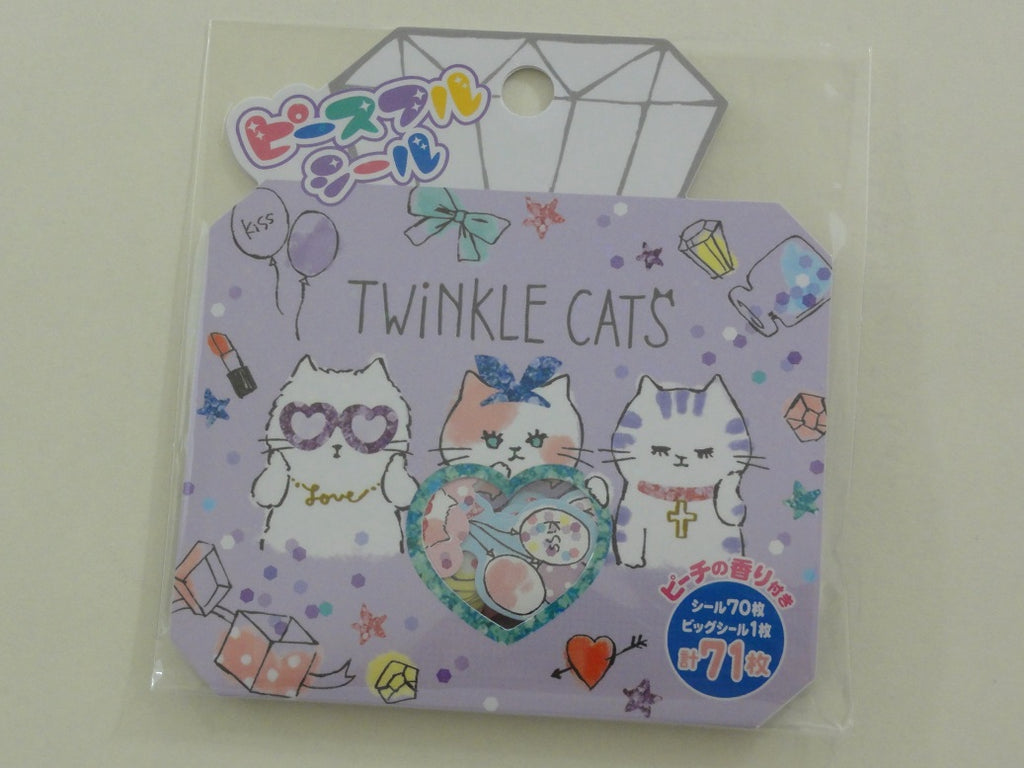 Cute Kawaii Mind Wave Twinkle Cats Stickers Flake Sack