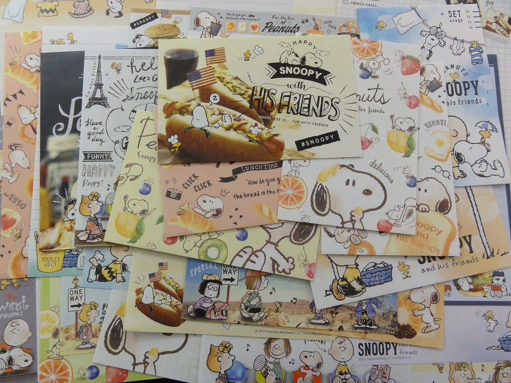 z Cute Kawaii Snoopy Peanuts Writing Letter Paper + Envelope Stationery Theme Set