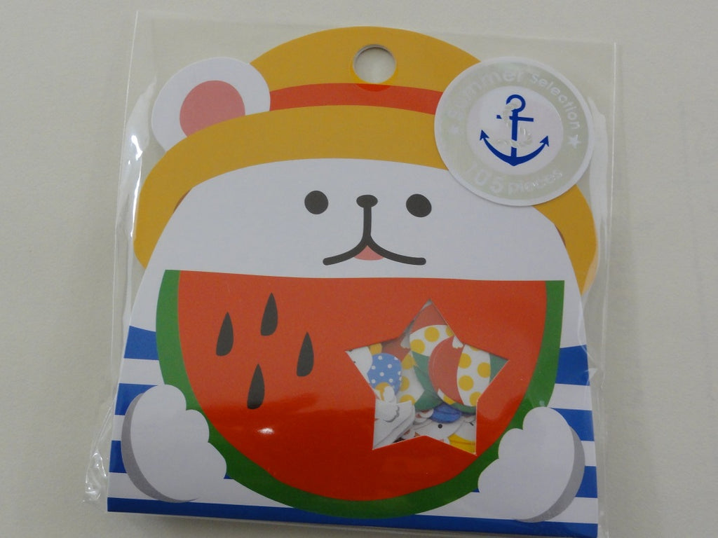 Cute Kawaii Mind Wave Surf Beach Bear Flake Stickers Sack - Summer Series B