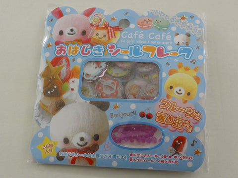 z Cute Kawaii Kamio Cafe Cafe Bear Button Flake Sticker Sack