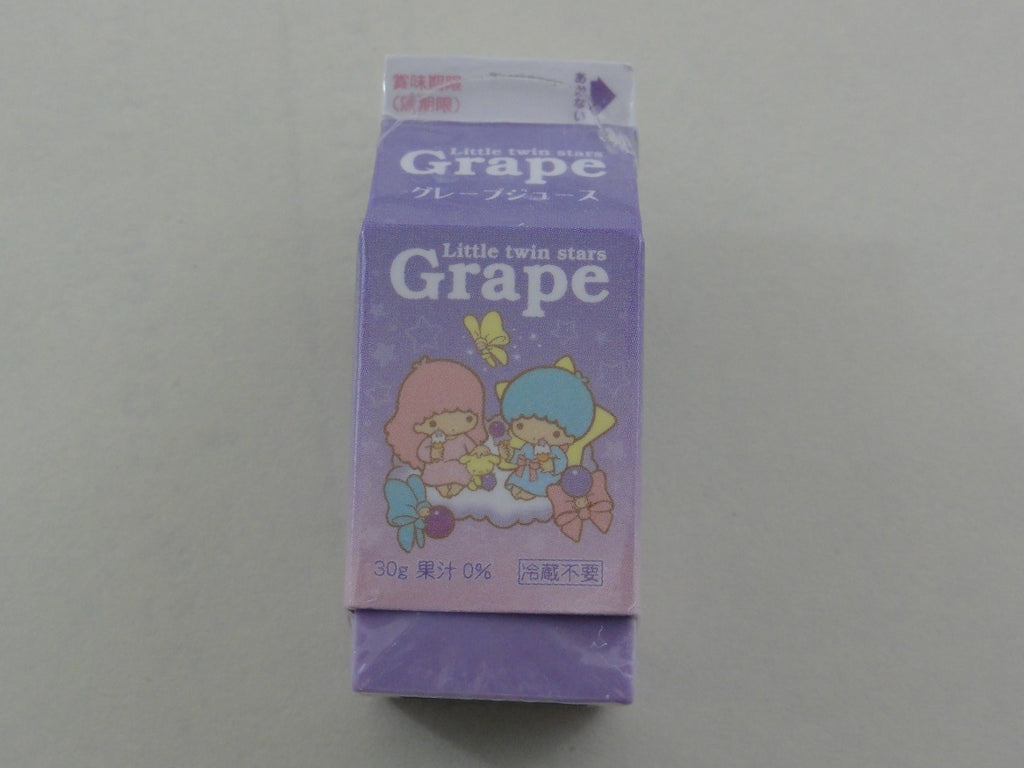 Cute Kawaii Sanrio Little Twin Stars Grape Scented Juice Box Eraser