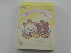 Kawaii Cute San-X Rilakkuma Bear Honey Mini Notepad / Memo Pad - B