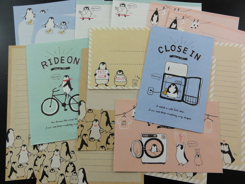 Cute Kawaii Q-Lia Ride On Penguin Letter Sets