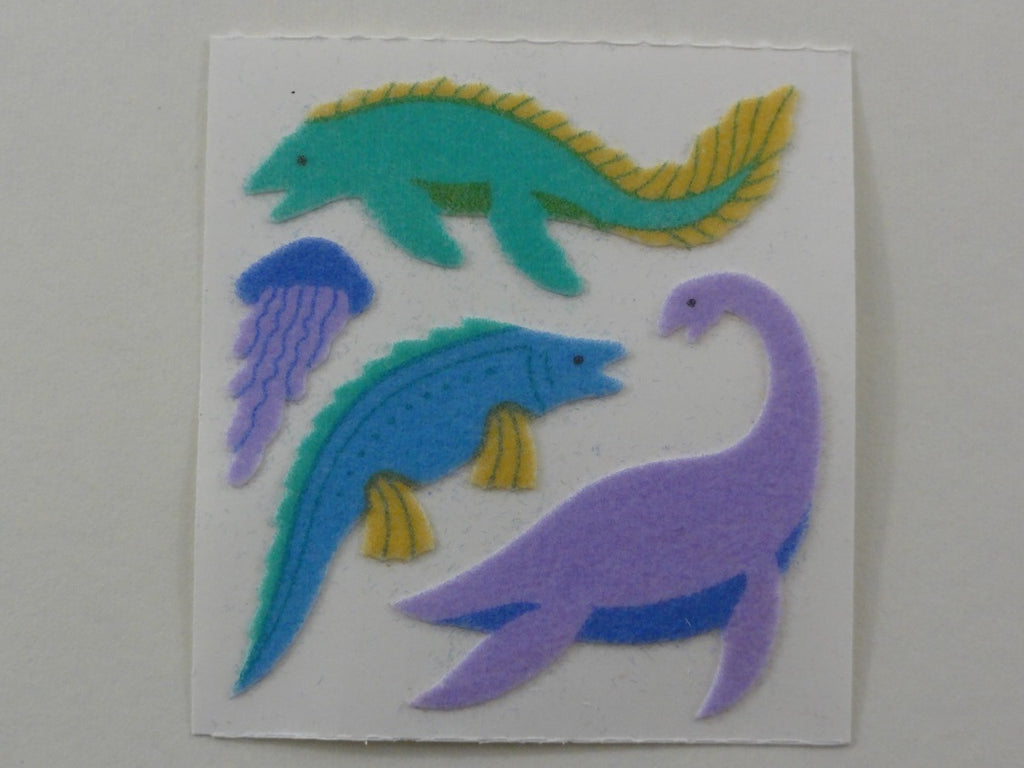 Sandylion Dino Fish Fuzzy Sticker Sheet / Module - Vintage & Collectible