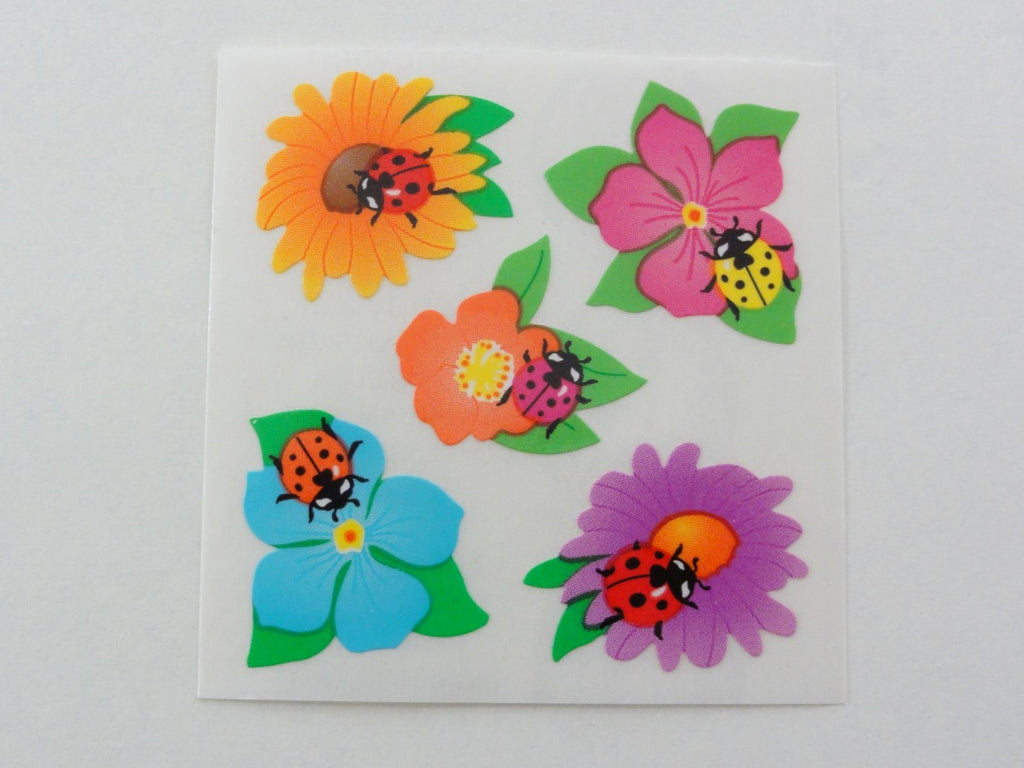 Sandylion Flower and Beetle Sticker Sheet / Module - Vintage & Collectible