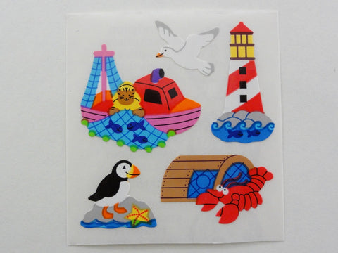 Sandylion Ocean Light House Fish Crab Sticker Sheet / Module - Vintage & Collectible