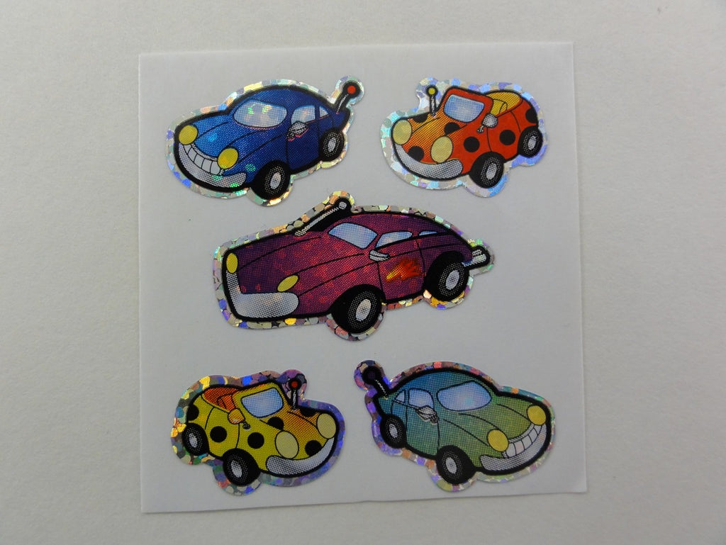 Sandylion Toy Car Glitter Sticker Sheet / Module - Vintage & Collectible