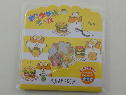 Cute Kawaii Mind Wave Hamster and Eggs  Stickers Flake Sack