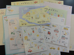 Cute Kawaii Kamio Travel Paris NY Roma Japan Letter Sets Stationery