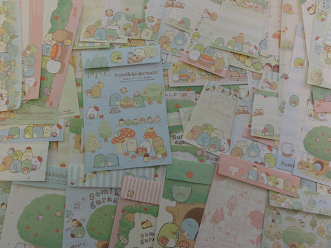 San-X Sumikko Gurashi Apple Garden Green Stationery Set - Penpal Writing Paper Envelope