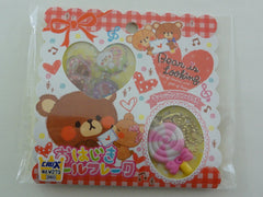 Cute Kawaii Crux Bear is Looking Button Flake Sticker Sack