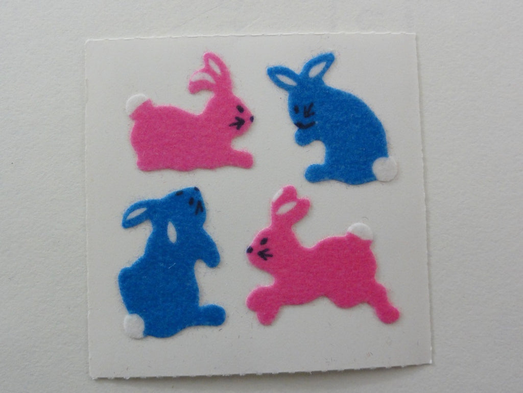 Sandylion Rabbit Fuzzy Sticker Sheet / Module - Vintage & Collectible - Scrapbooking