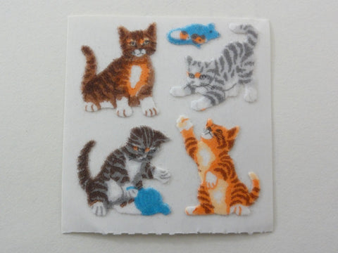 Sandylion Cat Kitten Fuzzy Sticker Sheet / Module - Vintage & Collectible - Scrapbooking
