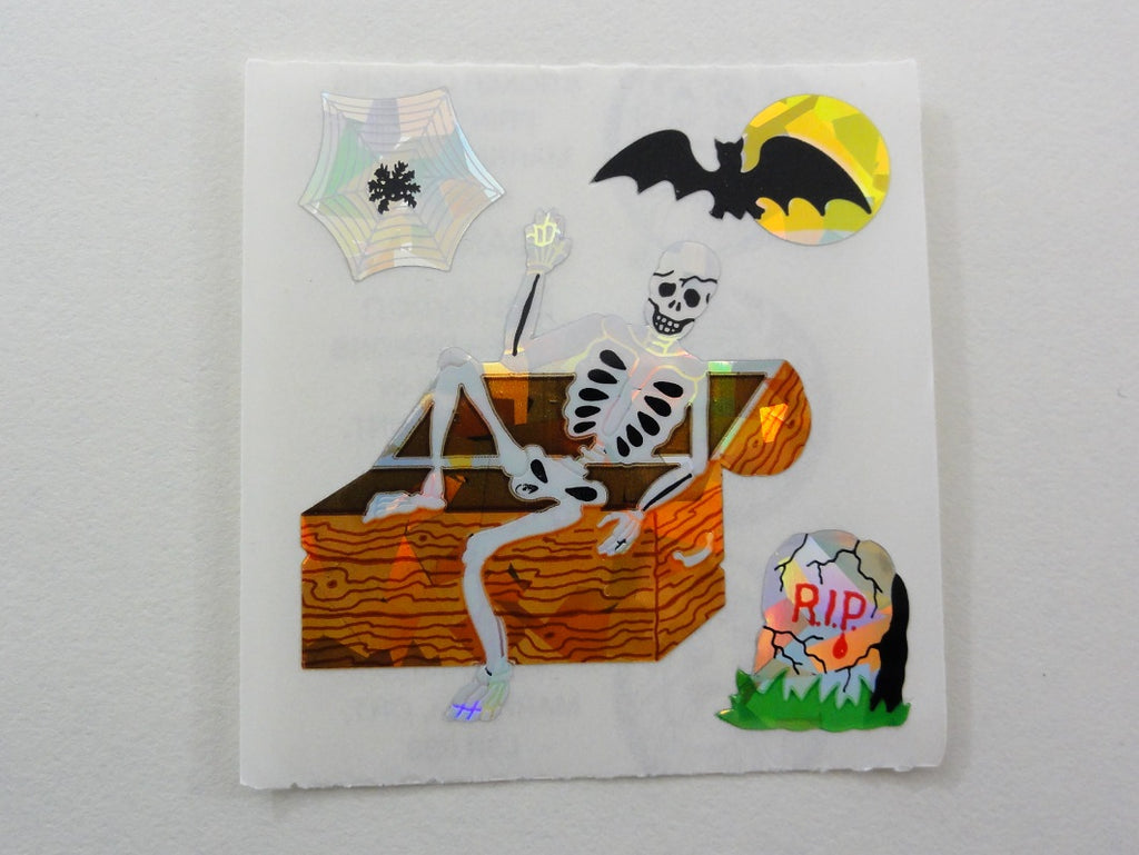 Sandylion Skeleton Halloween Prismatic Sticker Sheet / Module - Vintage & Collectible - Scrapbooking