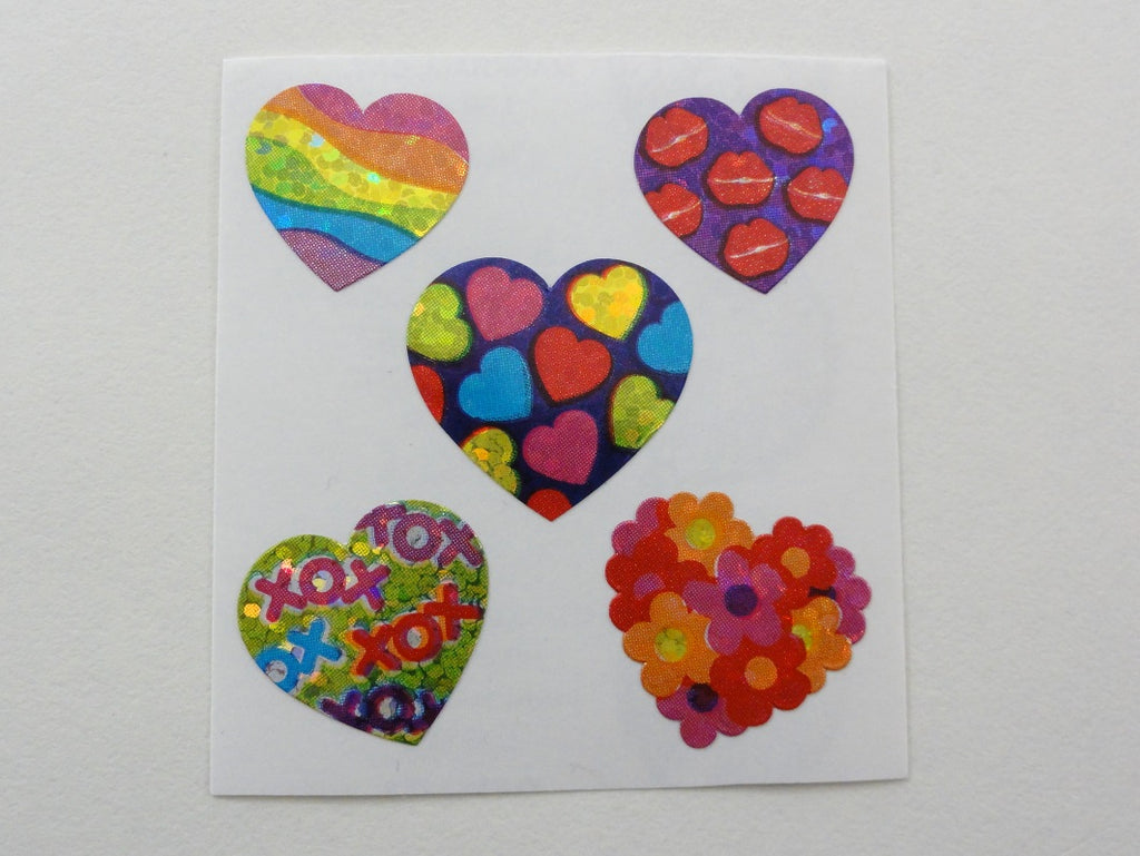 Sandylion Heart Glitter Sticker Sheet / Module - Vintage & Collectible - A - Scrapbooking