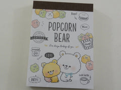 Kawaii Cute Crux Popcorn Bear Mini Notepad / Memo Pad - A