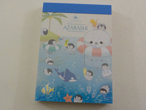 Cute Kawaii Crux Shombori Azarashi Seal Penguin Friends Mini Notepad / Memo Pad - A