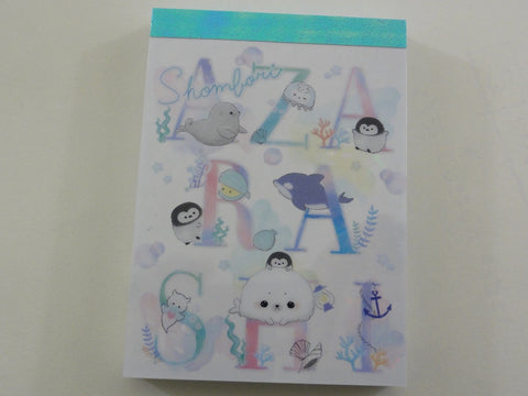 Kawaii Cute Crux Shombori Azarashi Seal Penguin Friends Mini Notepad / Memo Pad - B