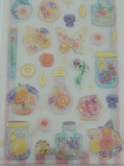 z Cute Kawaii Crux Spring Flower in the Bottles Sticker Sheet - B - for Journal Planner Craft