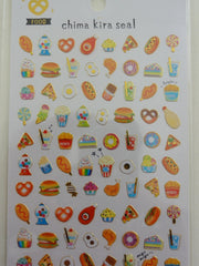 z Cute Kawaii Crux Food Theme Popcorn Pretzel Gum Donut Drinks Sticker Sheet - for Journal Planner Craft