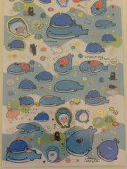 Cute Kawaii San-X Jinbesan Whale Sticker Sheet - A - for Planner Journal Scrapbook Craft
