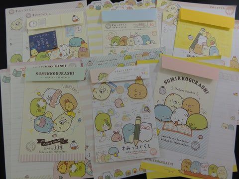 Kawaii Cute San-X Sumikko Gurashi Group Exam Study Letter Writing Paper + Envelope Theme Stationery Set