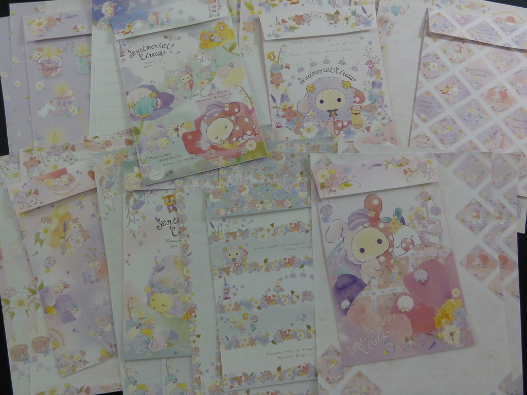 Kawaii Cute San-X Sentimental Circus Flower Fairies Letter Writing Paper + Envelope Theme Stationery Set