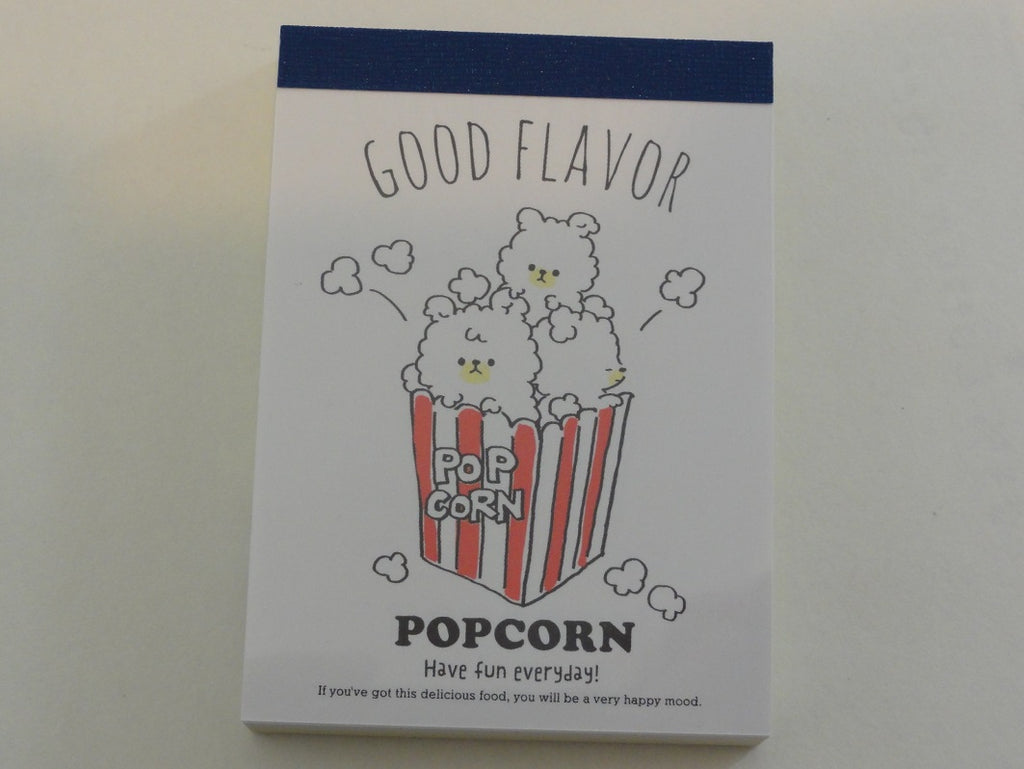 Cute Kawaii Q-Lia Popcorn Food theme Mini Notepad / Memo Pad - Stationery Design Writing Collection