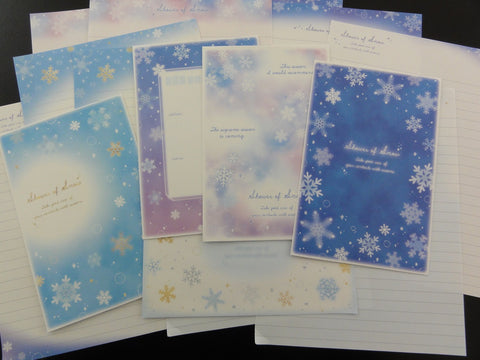 Cute Kawaii Kamio Shower of Snow Winter Letter Sets - Stationery Writing Paper Envelope Penpal