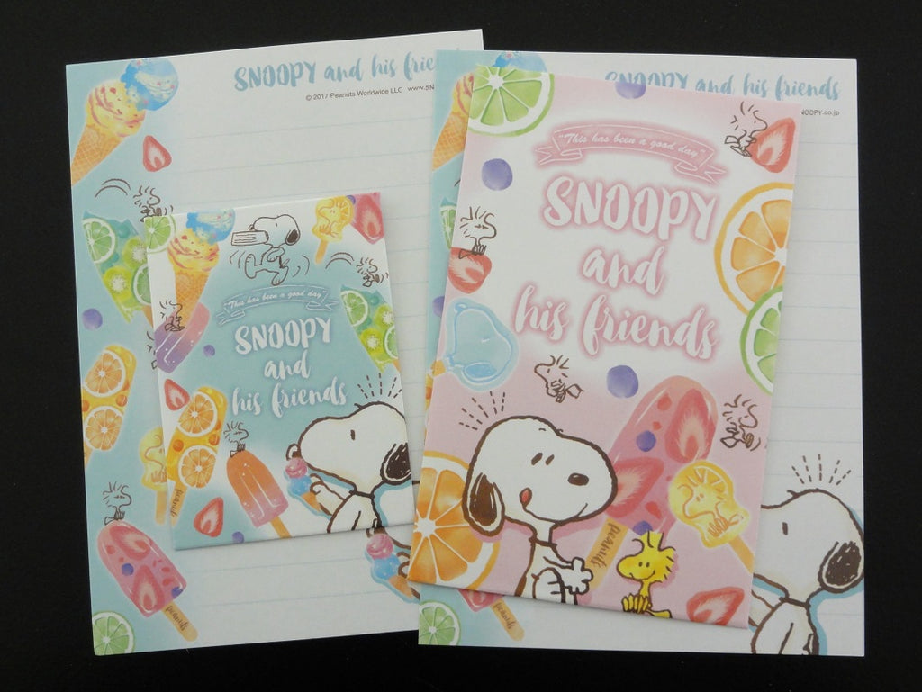 Cute Kawaii Kamio Peanuts Snoopy Mini Letter Sets - F - Stationery Small Note Envelope
