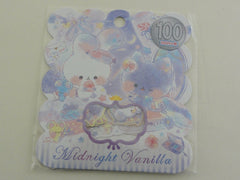Cute Kawaii Kamio Midnight Vanilla Rabbit Cat Flake Stickers Sack - for Journal Planner Craft Scrapbook Agenda