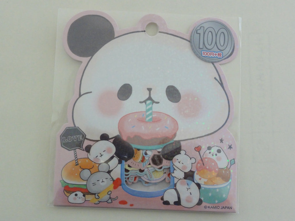 Cute Kawaii Kamio Mochi Panda Food theme Flake Stickers Sack - for Journal Planner Craft Scrapbook Agenda