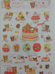 Cute Kawaii San-X Rilakkuma Strawberry Bakery Sticker Sheet - A - Collectible Journal Planner Craft Scrapbook Decorate