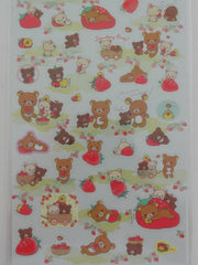 Cute Kawaii San-X Rilakkuma Strawberry Bakery Sticker Sheet - B - Collectible Journal Planner Craft Scrapbook Decorate