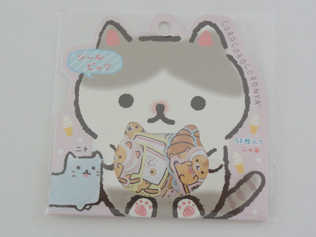 Kawaii Cute San-X CorocorocoroNya Cat Flake Stickers Sack - A - Collectible for Journal Agenda Planner Craft Scrapbook