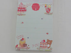 Kawaii Cute San-X Rilakkuma Bear Strawberry Mini Notepad / Memo Pad - C - Note Writing Stationery Designer Collectible