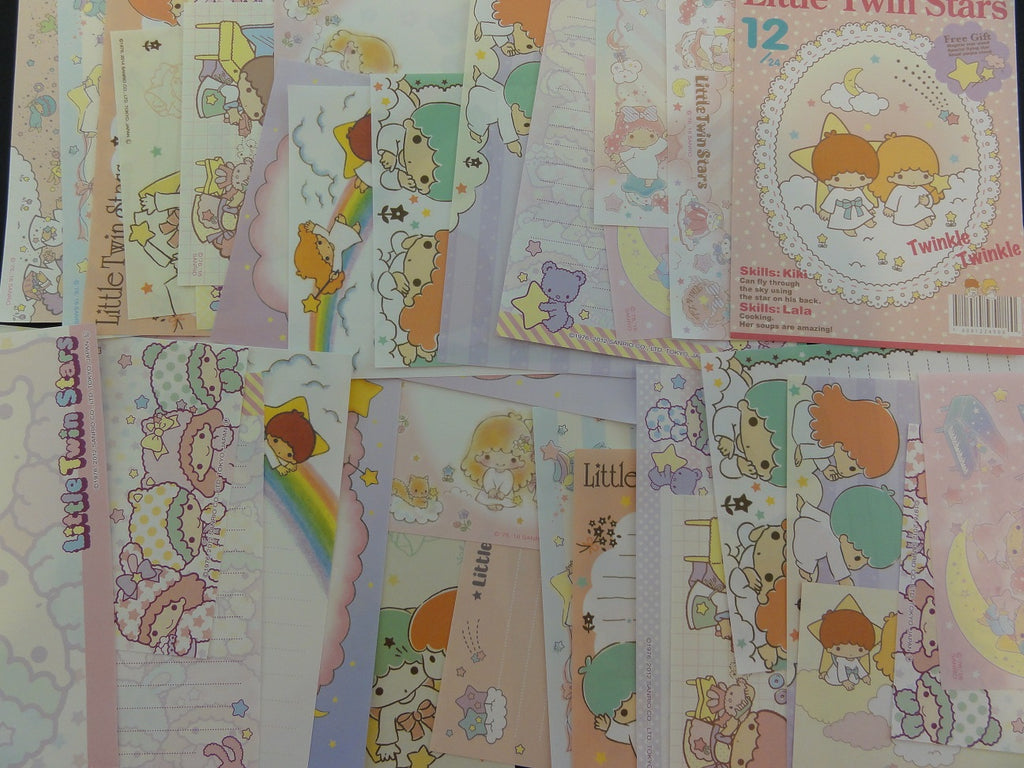 z Cute Kawaii Little Twin Stars 34 pc Paper Memo Note Set Sanrio - stationery writing