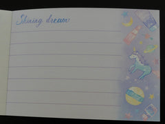 Kawaii Cute Kamio Shining Dream Unicorn Stars Universe Mini Notepad / Memo Pad - Stationery Design Writing Collection