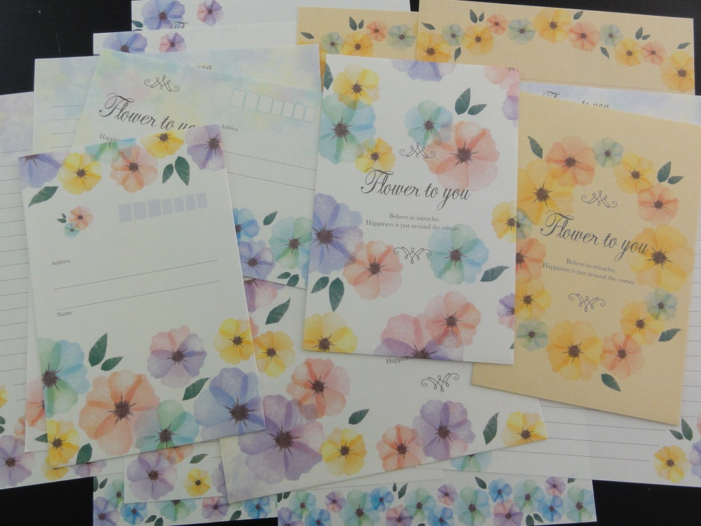 Cute Kawaii Crux Flower to You Spring Letter Sets - Stationery Writing Paper Envelope Penpal
