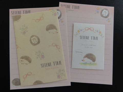 Cute Kawaii Crux Serene Time Hedgehog Mini Letter Sets - Small Writing Note Envelope Set Stationery