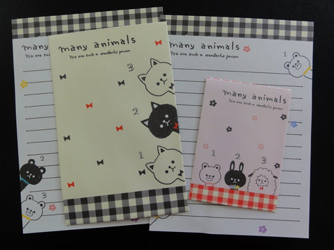 Cute Kawaii Crux Many Animals Mini Letter Sets - Small Writing Note Envelope Set Stationery