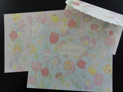 Cute Kawaii Characters Hello Kitty My Melody Little Twin Stars Purin Flower Fairies Letter Set - Rare