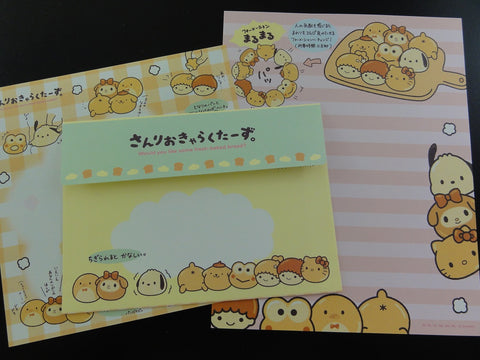 Cute Kawaii Sanrio Characters Hello Kitty My Melody Little Twin Stars Purin Pochacco Bread Buns Letter Set - Rare - Collectible Stationery