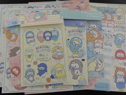 Kawaii Cute San-X Mamegoma Seals Letter Sets - E - Writing Paper Envelope Stationery Penpal