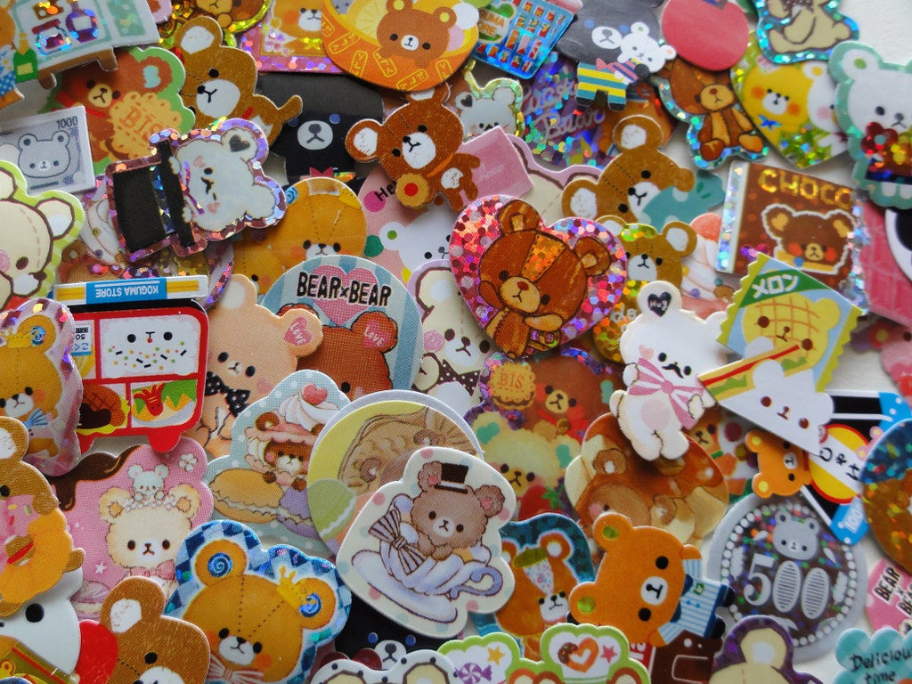z Cute Bear Flake Stickers - 94 pcs