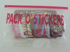 z Cute Kawaii Sanrio Hello Kitty Pack-O-Stickers Flake Sticker Sack - Vintage Collectible
