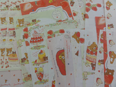 San-X Rilakkuma Bear Strawberry Memo Note Paper Set - for Writing Stationery Scrapbook Art Craft Penpal