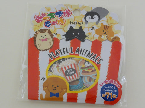 Cute Kawaii Mind Wave Playful Cat Dog Penguin Flake Stickers Sack - for Journal Agenda Planner Scrapbooking Craft