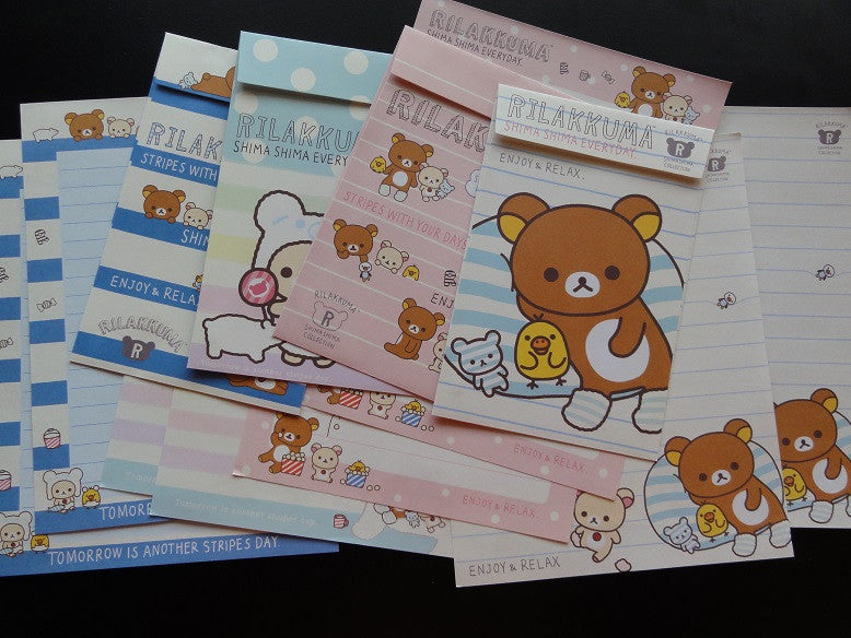 San-X Rilakkuma Bear Shima Letter Sets